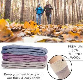 img 1 attached to 🧦 DG Hill 3-Pack of Kids' Thermal Merino Wool Socks – Ideal for Hiking, Moisture-Wicking Crew Style Wool Socks