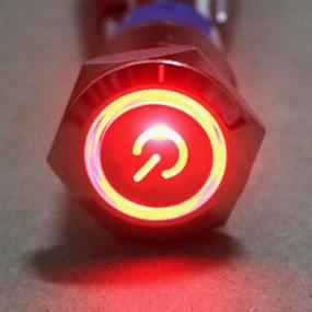 img 1 attached to 🚗 High-performing Etopars Car Red LED Light Metal Push Button Toggle Switch Socket with 19mm 12V 5A Power Symbol and Angel Eye Halo