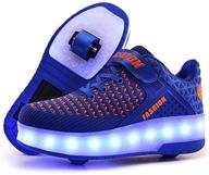 get rolling in style with aikuass led light up wheeled sneaker shoes for kids - usb chargable! logo