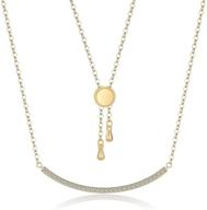 💎 dainty smiling bar necklace for women - 14k gold/rose gold/white gold filled, cz curved pendant jewelry gift for girls by giftjews logo