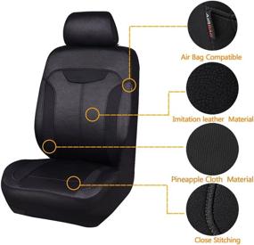 img 3 attached to 🚗 Car Pass Montclair Universal Fit Car Seat Covers - Black with Convenient Headrest and Seat Belt Openings