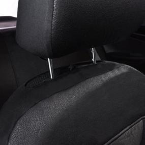 img 2 attached to 🚗 Car Pass Montclair Universal Fit Car Seat Covers - Black with Convenient Headrest and Seat Belt Openings