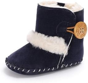 img 1 attached to 👶 Dejian Newborn Baby Boys Girls Fleece Fur Knit Winter Warm Snow Boots: Soft Sole Prewalker Non-Skid Infant Toddler Footwear