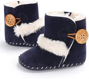 img 3 attached to 👶 Dejian Newborn Baby Boys Girls Fleece Fur Knit Winter Warm Snow Boots: Soft Sole Prewalker Non-Skid Infant Toddler Footwear