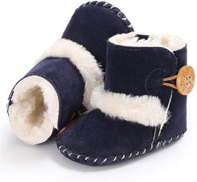 img 4 attached to 👶 Dejian Newborn Baby Boys Girls Fleece Fur Knit Winter Warm Snow Boots: Soft Sole Prewalker Non-Skid Infant Toddler Footwear