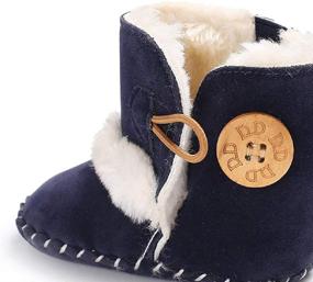 img 2 attached to 👶 Dejian Newborn Baby Boys Girls Fleece Fur Knit Winter Warm Snow Boots: Soft Sole Prewalker Non-Skid Infant Toddler Footwear