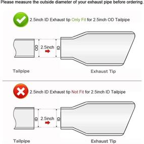 img 1 attached to SYKRSS 2.5" Inlet 3" Outlet 12" Length Stainless Steel Polished Diesel Exhaust Tail Pipe Tip - Easy Bolt Clamp On Design
