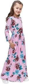 img 2 attached to 🌸 Stylish Floral Sleeve Casual Dress with Pockets for Girls - KYMIDY Clothing