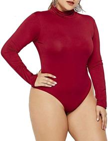 img 3 attached to Эластичные боди с высоким воротником Bodycon Bodysuit