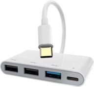 moswag 4in1 usb hubs: 3-port usb with usb c pd 18w charging, otg adapter, type-c splitter - compatible with macbook pro, imac, chromebook, dell xps logo