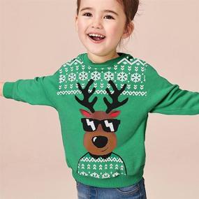 img 2 attached to Sweatshirt Christmas Pullover Reindeer Snowflake Boys' Clothing for Fashion Hoodies & Sweatshirts