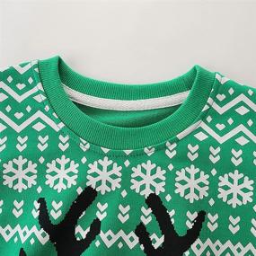 img 1 attached to Sweatshirt Christmas Pullover Reindeer Snowflake Boys' Clothing for Fashion Hoodies & Sweatshirts