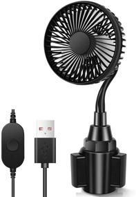 img 4 attached to 🌬️ Adjustable Gooseneck USB Car Fan with 3 Speeds | Powerful Single-Head Fan for Car, SUV, Truck, Boat, Golf Car | Cup Holder Mount for Better Cooling and Quieter Operation