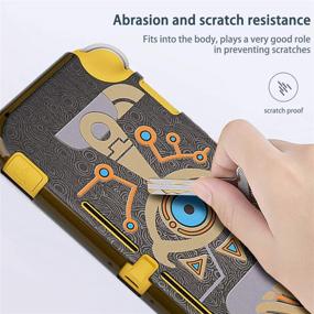 img 1 attached to 🎮 DLseego Protective Case for Nintendo Switch Lite of Zelda Breath of The Wild - Durable PC Design with Shock-Absorption and Anti-Scratch Features - Sheikah Slate Eye Embossed - Compatible with Nintendo Switch Lite