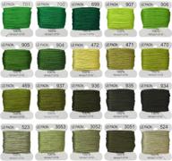 🌈 premium rainbow cross stitch threads - friendship bracelets floss - crafts floss - 20 bobbins - avocado green gradient logo