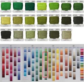 img 1 attached to 🌈 Premium Rainbow Cross Stitch Threads - Friendship Bracelets Floss - Crafts Floss - 20 Bobbins - Avocado Green Gradient