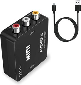 img 1 attached to GANA RCA to HDMI Converter: 1080P Mini Composite CVBS AV to HDMI Adapter with USB Charge Cable - Perfect for PC, Laptop, Xbox, PS4, PS3, TV, VHS, Camera, DVD