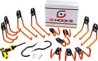 🔧 heavy duty g-hooks - wall mount steel garage hooks and hangers for tools, bikes, ladders, bulky items with anti-slip coating logo