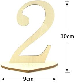 img 1 attached to 🔢 Nomija Wooden Table Numbers Set - 1 to 10 for Wedding/Party Reception Table Decor - With Holder Base