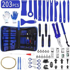 img 4 attached to 🔧 Wetado 203-Piece Trim Removal Tool Kit for Car Panel, Door, and Audio, Auto Clip Pliers with Fastener Terminal Remover, Push Pin Bumper Retainer Clip, Plastic Pry Tool Set in Blue with Storage Bag