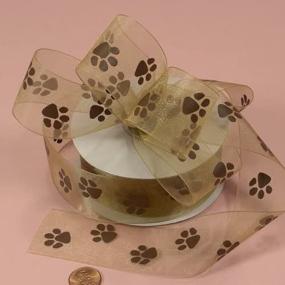 img 2 attached to 🐾 Brown Sheer Paw Prints Ribbon: 1-1/2" X 25Yd - Perfect for Pet Lovers' Crafts and Decor!
