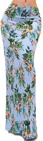 img 3 attached to 👗 Stylish and Comfortable: Vivicastle Women's USA Spand Long Solid Rayon Foldover Maxi Skirt - A Must-Have for Any Wardrobe!