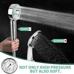 img 2 attached to 💧 TOSUKAI Chrome Filtered Shower Head with Handheld - Purifying Showerhead for Hard Water & Chlorine Removal, Water Softener Shower head (Hollow Showerhead)
