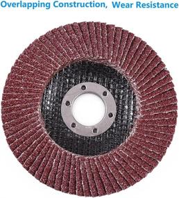 img 1 attached to 🔸 LotFancy 40 Grit Flap Discs, 4.5” x 7/8”, 10PCS Sanding Grinding Wheels - High-Performance Aluminum Oxide Abrasive, Type#27