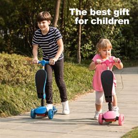 img 3 attached to 🛴 AOODIL Kids Scooter for Ages 3-5 with Foldable Seat, Extra-Wide PU Wheels and LED Flashing Lights, Kick Scooter for Boys & Girls