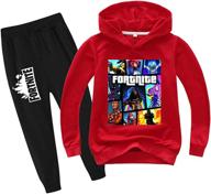 👕 youth fashion games hoodie suit: trendy 2 piece outfit for boys and girls - fashion sweatshirt set логотип