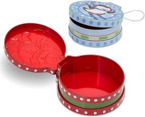 img 3 attached to 🍪 Christmas Cookie Tin Set (6 Designs, Pack of 6) - Ideal for Gift Giving, Candy, and Treats with Lids