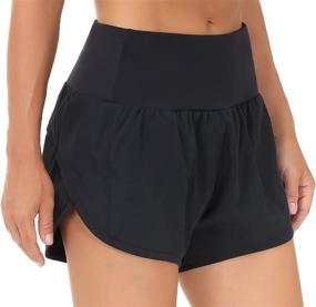 img 3 attached to THE GYM PEOPLE Women's High Waisted Running Shorts: Quick-Dry Athletic Workout Shorts with Mesh Liner and Zippered Pockets