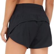 the gym people women's high waisted running shorts: quick-dry athletic workout shorts with mesh liner and zippered pockets логотип