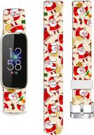 🎄 luxe bands christmas silicone design - endiy personalized designer strap for fitbit luxe lux 2021 small - festive christmas father xmas theme logo