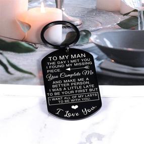 img 1 attached to Valentine's Engagement Anniversary Boyfriend Keychain