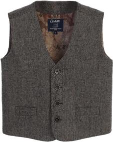 img 3 attached to 👕 Stylish Gioberti Kids & Boys 3pc Tweed Vest Set with Matching Cap and Bow Tie