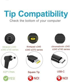 img 3 attached to 65W AC Charger for Lenovo IdeaPad S145 S150 S340 S530 S540 S740 -14IWL -15IWL -14AST -15AST -14API -15API S340 -14IML -13IML -15IML Laptop Power Supply Adapter Cord