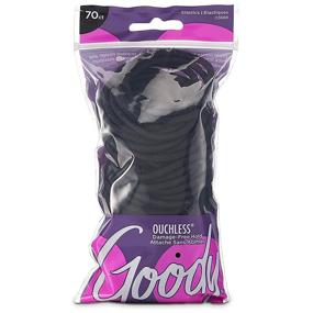 img 4 attached to Goody Ouchless Black Elastic Hair Ties - 70 Count, 4MM for Medium Hair - Hair Accessories for Women Ideal for Long-Lasting Braids, Ponytails, and More - Pain-Free
