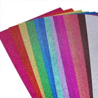 🎉 sparkling glitter cardstock paper: 30 sheets of multi-color rainbow craft sheets, premium a4 300 gsm, ideal for diy party decorations - pack of 2 logo