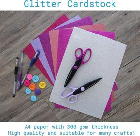 img 2 attached to 🎉 Sparkling Glitter Cardstock Paper: 30 Sheets of Multi-Color Rainbow Craft Sheets, Premium A4 300 GSM, Ideal for DIY Party Decorations - Pack of 2