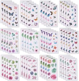 img 4 attached to 🌸 Colorful Tongnian Planner Stickers Set: Flowers and Butterfly Adhesive Collection for Scrapbooking, Journals, Laptops, Cups, and DIY Crafts
