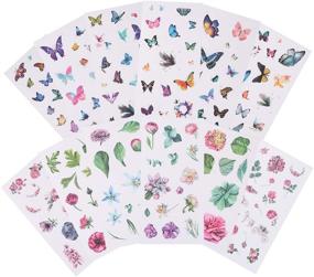 img 3 attached to 🌸 Colorful Tongnian Planner Stickers Set: Flowers and Butterfly Adhesive Collection for Scrapbooking, Journals, Laptops, Cups, and DIY Crafts