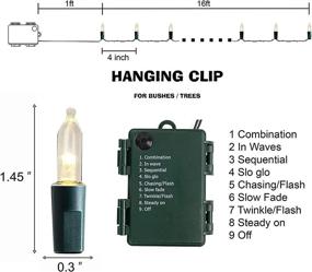 img 3 attached to 🎄 Сверкающий яркий гирлянда на ёлку с 50 светодиодными лампочками - 16 футов водонепроницаемых феерических огней с 8 режимами для рождественского украшения внутри и снаружи дома, на участке, в саду, на свадьбе (теплый белый, 1 упаковка)