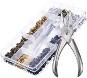 img 3 attached to Bememo 240 Set Leather Rivets: Double Cap Rivet Tubular Metal Studs with Punch Pliers and Setting Tool Kit for Leather Craft Repairs Decoration - 2 Sizes, 4 Colors