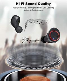 img 1 attached to 🎧 U-ROK Bluetooth 5.0 Wireless Earbuds with 3000mAh Charging Case, LED Display, Touch Control, 90H Playtime, IPX7 Waterproof, Built-in Microphone for Sports and Gym