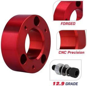 img 2 attached to 🚗 KSP Front Leveling Kit for F-o-r-d F150 - Lifts Front Truck 2", with Red 2-Inch Aircraft Strut Spacers - Compatible with 2004-2019 F150 2WD 4WD, 2003-2018 Expedition, 2005-2008 Lincoln Mark LT