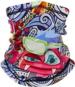 img 4 attached to 🧣 Breathable Children's Patterned Balaclava Bandana for Cold Weather - Ideal Girls' Accessory