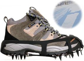 img 2 attached to Amicc 18-Teeth Claws Crampon Ski Ice Snow Spikes: Non-Slip Shoe Cover for Climbing (Medium)