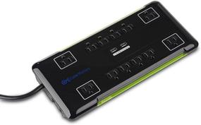 img 3 attached to 💡 Cable Matters 12-Outlet Surge Protector Power Strip with USB Dual Port 2.1 Amp Charging