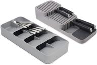 🗄️ joseph joseph dream drawers 85188 - drawerstore compact cutlery & knife organiser set of 2, large - grey логотип